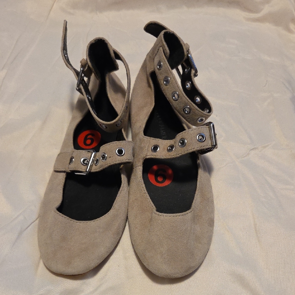 Rebecca Minkoff Taupe Flats with Dual Straps
